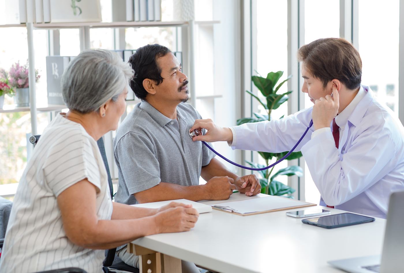 Doctor caring for a patient