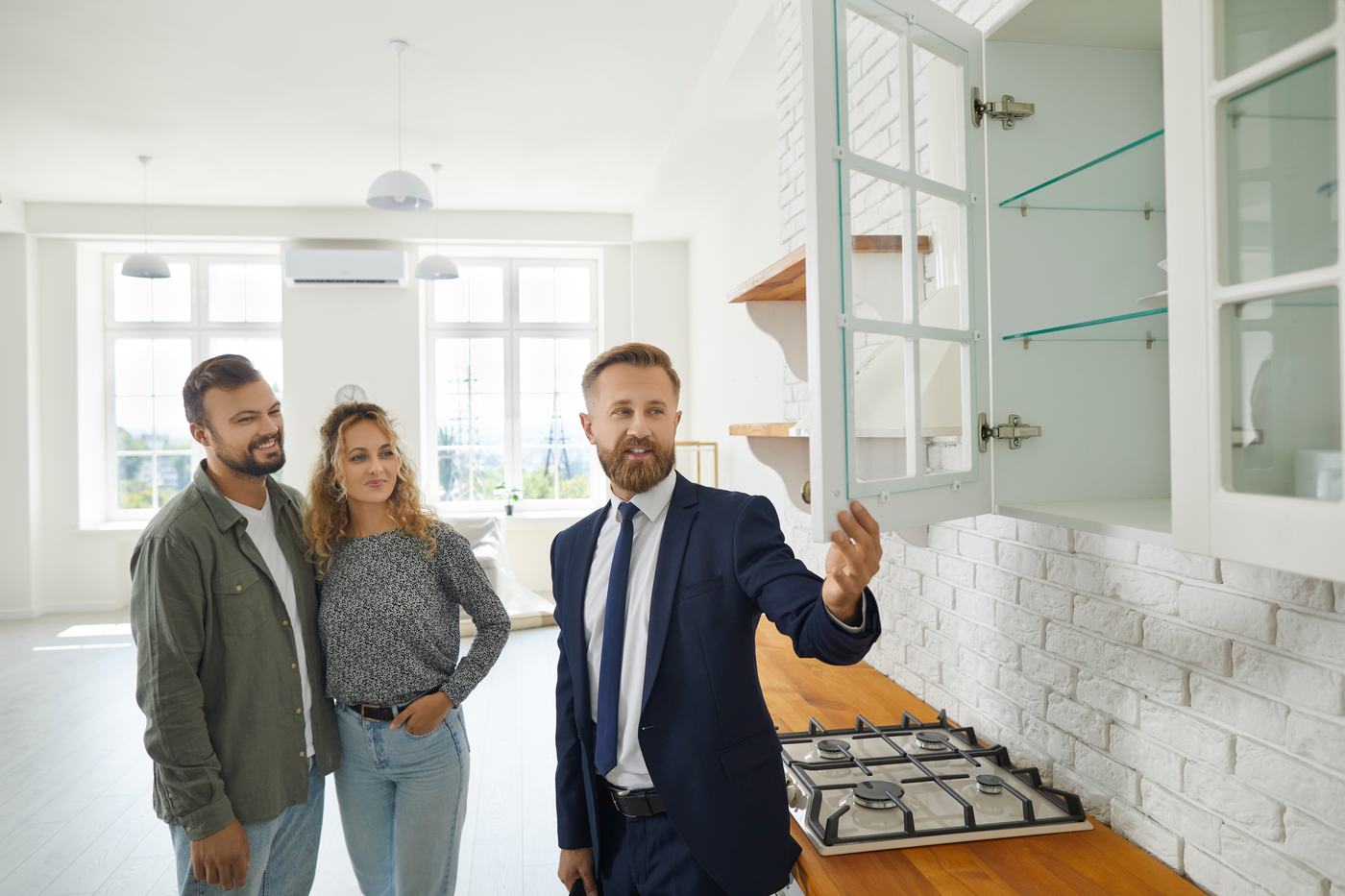 Real estate professional with clients