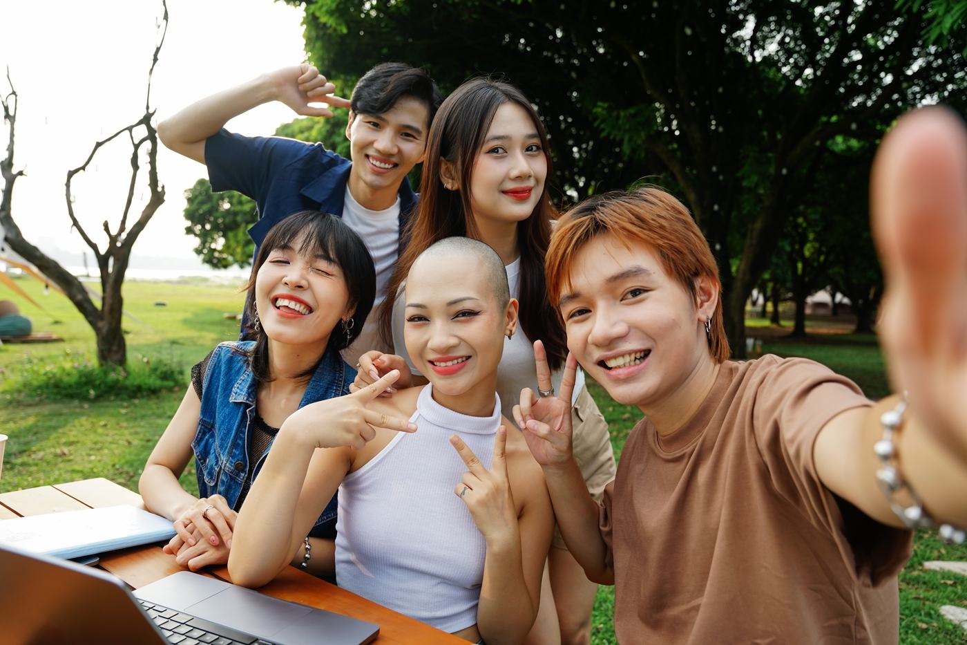 Students studying together